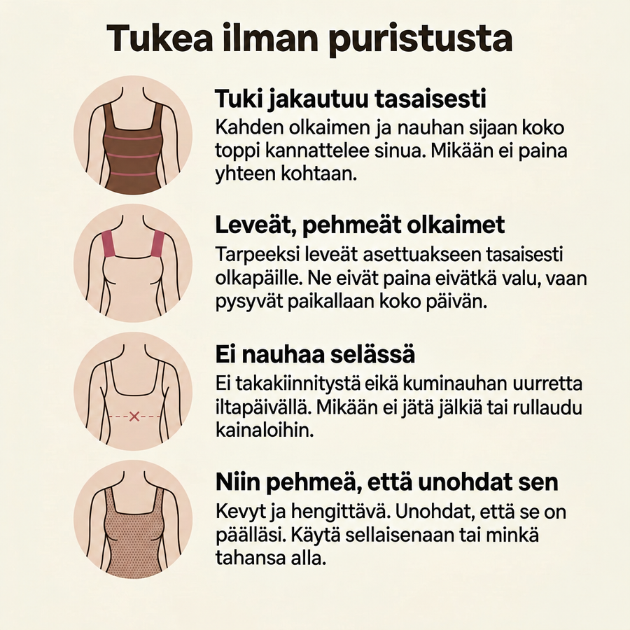 Tukea ilman puristusta