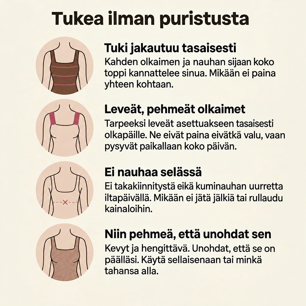 Maggie's Tanks – toppi sisäänrakennetuilla rintaliiveillä
